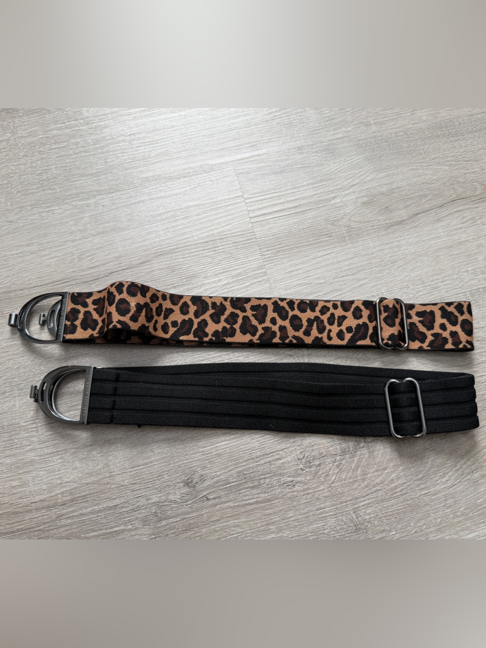 Adjustable Stirrup Society Leopard Print and Black Belt